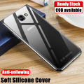 lthmy for Samsung Galaxy A9 Pro 2016 case soft semi-transparent black silicone flexible shockproof cover skin yellowing-resistant crystal clear jelly casing. 