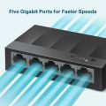 TP-Link Network Gigabit Desktop Switch LS1005G 5-Port 10/100/1000Mbps Desktop Switch - 18 Months Brand Warranty. 