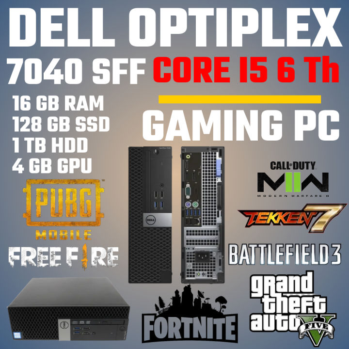 DELL OPTIPLEX 7040sff I5 6Th, 16GB DDR4 RAM, 128GB SSD, 1 TB HDD, 4GB GAMING GRAPHIC CARD