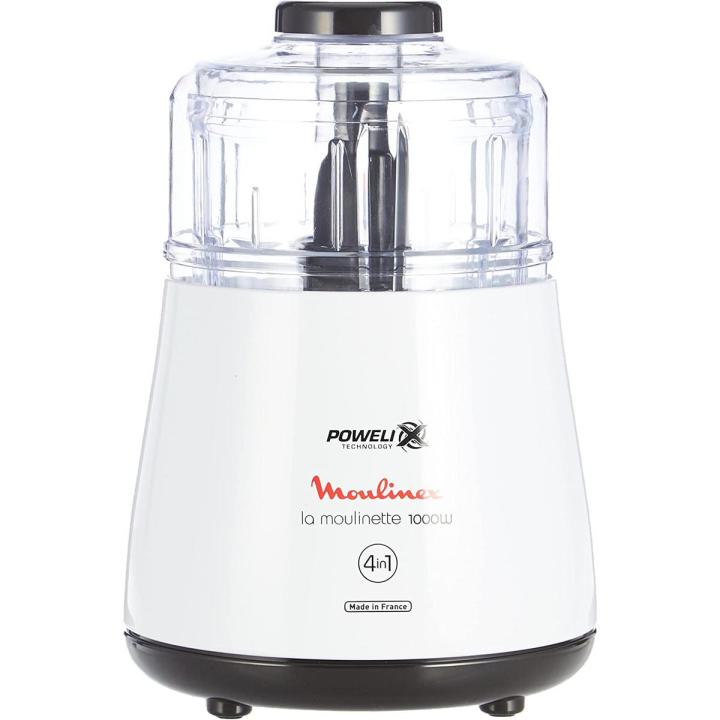 Moulinex DPA144 1000w 4 in 1 La Moulinette Chopper, 500 ml Capacity Bowl, White