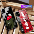 Casinglee for Samsung Galaxy A71 Case Tempered Glass Protector Mirror Couple Back Cover SUP Supreme Design Samsung A71 case cover For girls and Boys. 