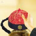 Chinese Oriental Hat Silk Party Costume Cap for Dance Cosplay Photography Red Black 54cm. 