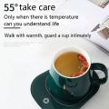 Openi - Coffee Mug Warmer - Electric Coffee Cup Warmer For Desk - USB - With Automatic On/Off - Best For Office And Traveling -Temperature Up to 104-122℉/ 40-50℃, Include Ceramic Mug, Cover, Spoon, Enjoy Anytime Hot Drinks,Green. 