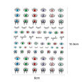 Nail Slider Eyes Patterns 3D Effects Ultra Thin Abstract Line Pattern Evil Eye Design Nail Sticker for Women. 