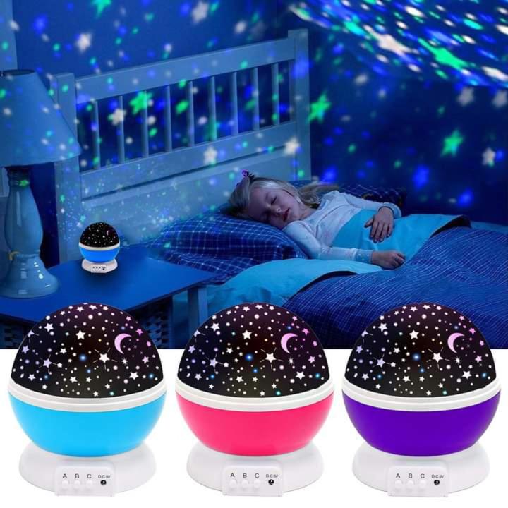 Kids Star Night Light, 360-Degree Rotating Star Projector, Desk