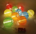 MULTICOLOR PAPER LANTERN FAIRY LIGHT ( 10 PAPER LANTERN BALLS BATTERY OPERATED FAIRY LIGHT ). 