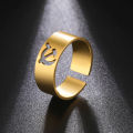Skyrim Soviet Logo Hammer Sickle Ring Stainless Steel Opening Adjustable Vintage Jewelry Party Gift for Men and Women. 