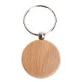 Round Wooden Keychain Blanks for DIY Key Ring Crafts. 