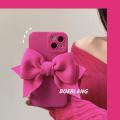 Fashion Sweet cool rose red three-dimensional bow suitable for ipone 15 promax  iPhone13pro/max apple 12 mobile phone case 11 xs/xr. 