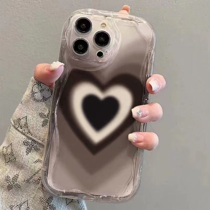 Casing Cream Love Apple Phone Case For Tecno Spark Go 2024 POP 8 Spark 20C Spark 20 Smart 8 Hot 40i Cover Curly Wave Soft Silicone