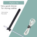 ARMICO 20PCS Fastening Cable Ties Reusable,Newlan Adjustable Cord Straps Premium 6-Inch Adjustable Cord Ties, Microfiber Cloth Cable Management Straps Hook Loop Cord Organizer Wire Ties Reusable-Black. 