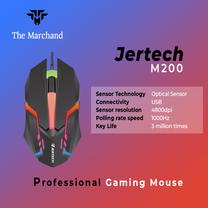 JERTECH M200 WARWICK GAMING MOUSE| 7 RGB LED LIGHTS| PROFESSIONAL GAMING MOUSE