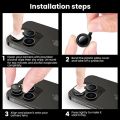 camera ring lens protector (Tempered Glass) Black Colour for Apple Iphone 11/12/12 Mini to Protect the camera (Black). 