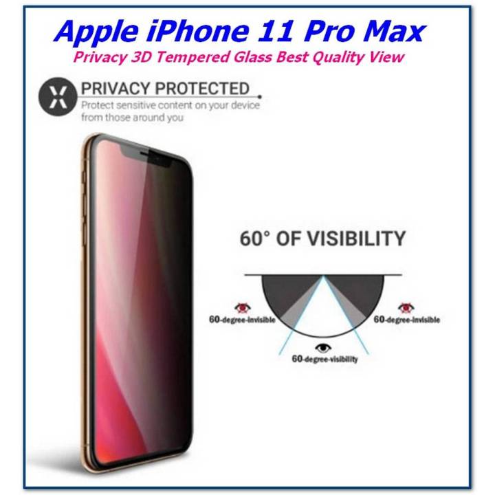 For%20iPhone%2011%20Pro%20Max%203D%20Privacy%20Tempered%20Screen%20Protector%20-%20Black%20-%20Image%202