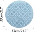 Textured Surface Round Shower Mat Anti-Slip Bath Mats with Drain Hole Massage Round in Middle for Shower Stall Roundd Shower Mat PVC Bathroom Mat Non-Slip With Suction Cups Shower Mats for Bathroom, Machine Washable 55 x 55 cm. 