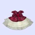 Imported Fancy Baby Frock with trouser For (6 - 18 months). 