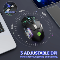 Rechargeable Gaming Mouse 6 Button RGB Lights Mouse - Wired & Wireless Rechargeable Gaming Mouse With 7 Breathing RGB Lights - 2 Side Button & DPI Button - For Professional Gaming On PC / Laptop - White & Black. 