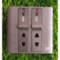 2 Switches+2 Sockets Electric China Fitting Sheet Switch Board- Metal Series. 