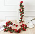 5 Fet Fashion Home Decor Green Leaves Colorful Artificial Rose Hanging Garland Silk Flowers. 