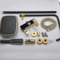 All In One Bathroom Mixer Shower & Faucet Set Luxury Design Black&Golden. 