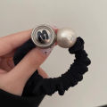 Low ball hair ornament pearl high-end head rope female high-end sense letter hair rope tie hair rubber band scrunchie headdress. 