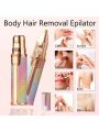 Premium Facial Hair Remover Machine Razor - Rechargeable Trimmer Tool for Women - Best Quality Chargeable Electric Shaver for Upper Lip, Chin, Cheeks & Eyebrows - 2 in 1 Eyebrow Trimmer - Painless, Pocket Sized & Lipstick Shape. 