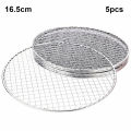 5Pcs/Set Round Disposable BBQ Grill Rack Roast Net Grate Barbecue Baking Pan. 