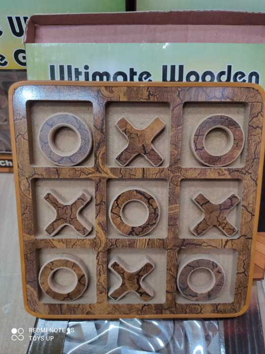 Tic Tac Toe Wooden Board Game Table Toy Player Room Decor Tables