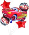 CARS THEME FOIL BALLOON SET - PACK OF 5 FOIL BALLOONS - CARS FOIL BALLOONS. 