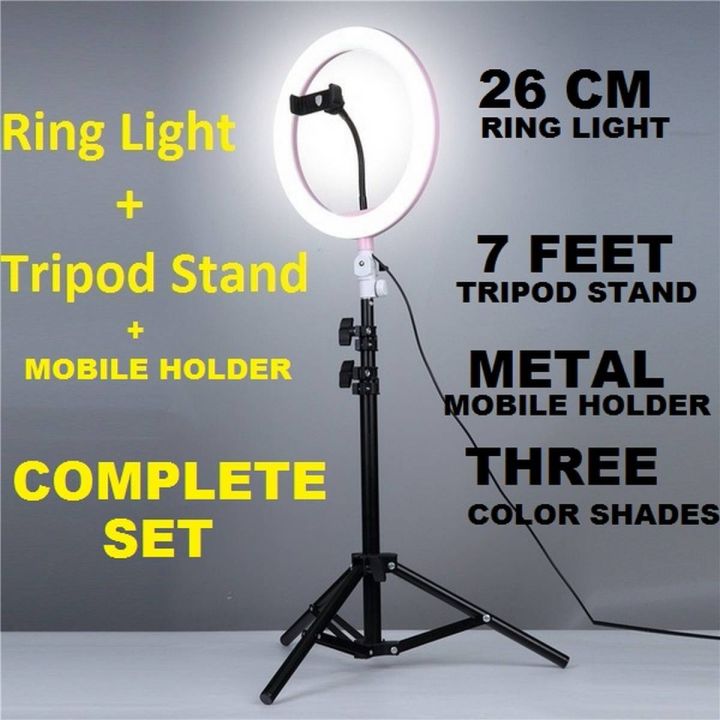 26cm%20Ring%20Light%20With%20Mobile%20Holder%20With%20and%20without%207Feet%20Tripod%20Stand%20in%20Three%20Different%20Mode%20Light%20(Select%20your%20Variation)%20-%20Image%202