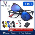 Vocoal 5 in 1 Sunglasses Set Magnetic Snap-On Glasses Unisex Lenses Retro Frame UV400 Polarized Driving Day Night Vision Sunglasses Outdoor Anti-UV Eyewear for Diving Fishing Hiking. 