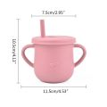 SOME Baby Feeding Straw Cup Learning Drinking Silicone Sippy Mug with Double Handle. 