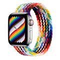 2022  Black Unity  Official colorful Braided Nylon Elastic Solo Loop Compatible with i  Watch 7 SE 6 Strap 41mm 45mm  44mm 40mm watchband for I Watch Serie 5 4 3 Belt Bracelet 38mm 42mm. 