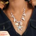 High-quality Necklace Exquisite Conch Starfish Necklace Elegant Beach Jewelry with Faux Pearls Perfect for Trendy Southeast Asian Buyers Exquisite Necklace. 