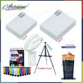 Artisan - Professional Paint Kit 30Pcs (Canvases, Acrylic Paints, Easel, Painting Brush Set, Plastic Painting Palette). 
