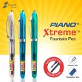 PIANO Xtreme Fountain Pen Transparent Body – Pack of 6 ink Pens. 
