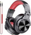 OneOdio A71 Hi-Res Studio Recording Headphones - Wired Over Ear Headphones with SharePort, Monitoring Mixing Foldable Headset with Stereo Sound, 3.5/6.35MM Jack for PC Computer DJ Guitar-Red. 