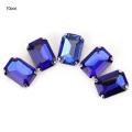 10pcs Rectangle Sew on Rhinestone, DIY Artificial Colorful Crystal Claw Rhinestone Glitter Stones Clothes Dress Craft Garments Accessories. 