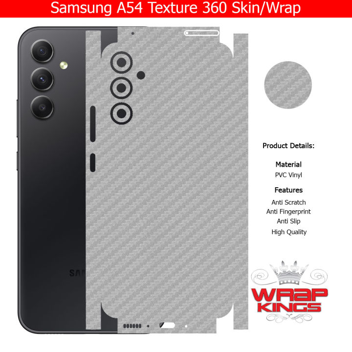 Samsung Galaxy A54 Skin/Wrap 360 Protection Sheet/ Carbon fiber/ Matte/ Transparent/ Lamination Back And Sides Included Camera Skin