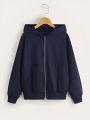 Jack beos Plain Navy Blue Zipper Hoodie For Men. 