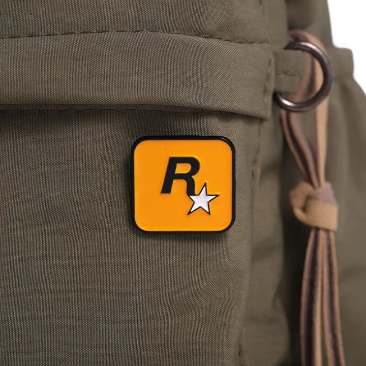 CollapseTen Game Five-pointed Star GTA R Brooch Grand Theft Auto Rockstar Alloy Metal Badges Lapel Pins Brooches Jewelry Accessories Gift