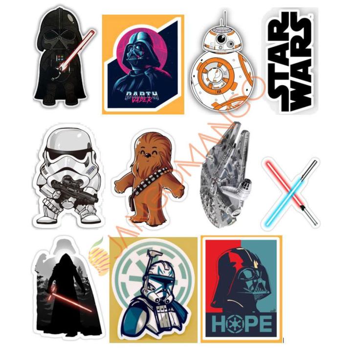 10 Pcs Star Wars Stickers Pack For Laptop,Desk, Notebook and  Mobile covers DIY Stickers - JangoMango Store