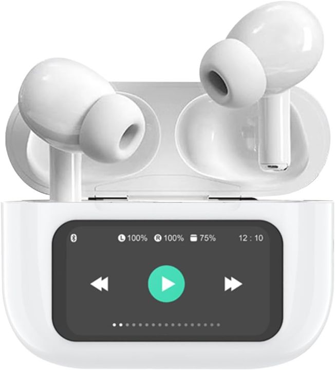 Latest AirPods Pro 2nd Generation With Screen & without Screen - Airpods pro 2 orignal High Quality Sound bass with 5.0 Bluetooth, Titanium Wireless Earbuds with Noise Cancelling Bluetooth Headphones & Lightning Charging Case for iPhone and Android