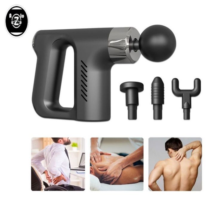 Deep Tissue fascial massager with 4 massage Muscle Massage Gun, Mini Fascia Massag ortable Rechargeable Massage for Muscle Relaxation/ High-frequency Vibration/ Fascia/ Gun Hot Compress 12 Gears Low Noise Muscle Relaxation Vibration Massager