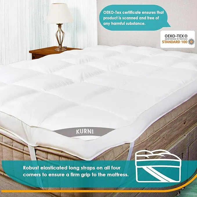 Mattress%20Toppers%204%20Inch%20Thick%20White,%20Double%20Bed%20Soft,%20Machine%20Washable,%20Foldable%20and%20Portable,%20Noiseless%20Composition%20with%20Four%20Sided%20Anchor%20Corner%20Straps%20Size%20-%20Image%202