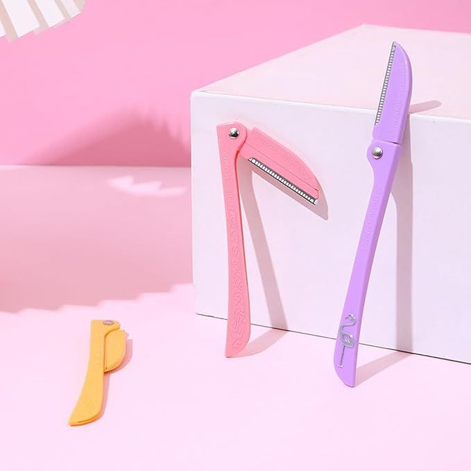 3PCs Folding Eyebrow Razor with Handle Foldable Eyebrow Shapers ...