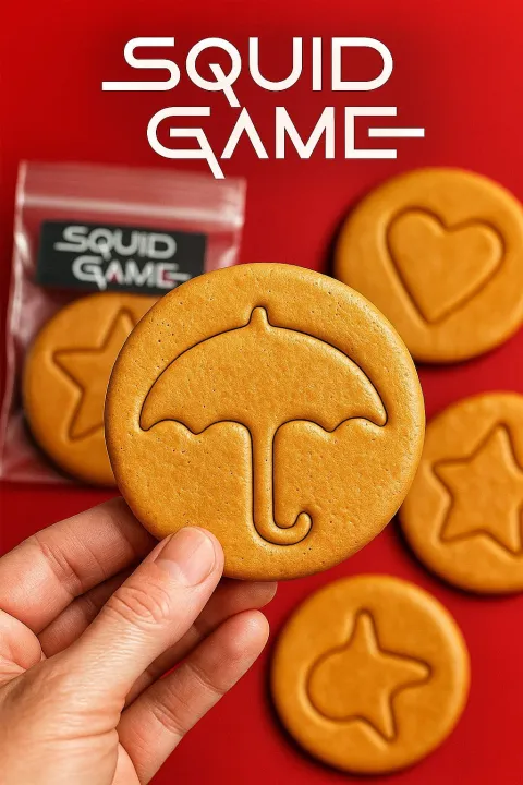 Squid Game Dalgona Candy – Honeycomb Challenge Cookie with Shapes (Star ...