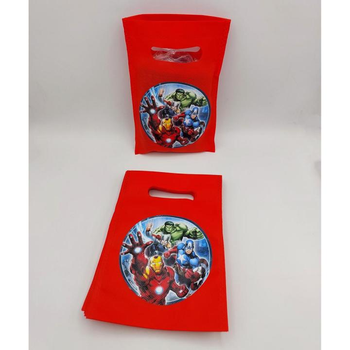 AVENGERS THEME FABRIC BAGS PACK OF 10 GOODY BAGS