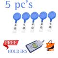 Heavy Duty Retractable yoyo Badge Holders With Carabiner Reel Clip Horizontal Plastic Id Work Name Card Holders. 
