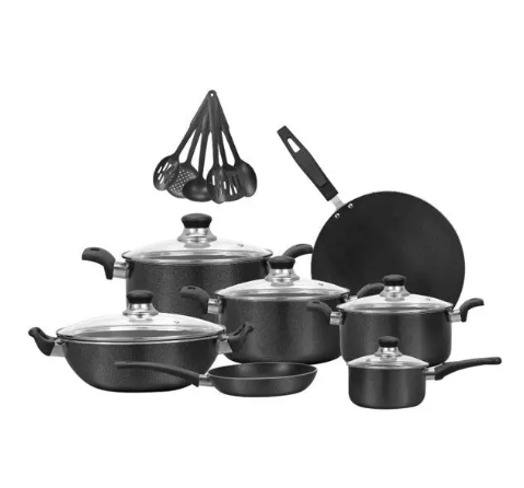 Sonex Titan 18 pcs nonstick cookware set with glass lids | Daraz.pk